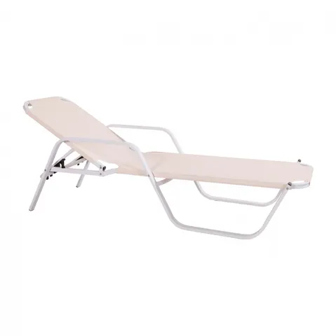 Șezlong profesional din aluminiu HM5484.03 alb 192x62x33 cm