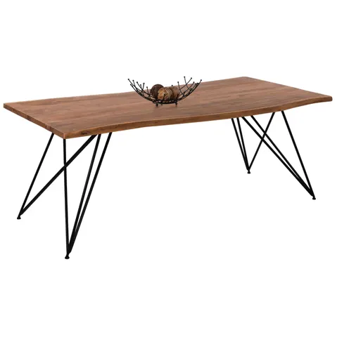 Masă de dining Rio HM8181.11 din lemn masiv de salcâm 200x96x76