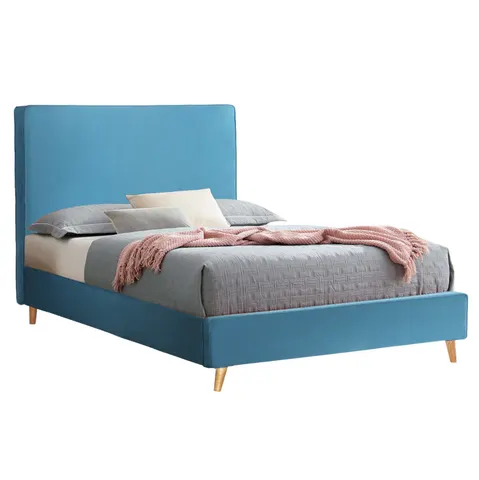 Pat MAYLIN HM598.08 cu catifea albastru-verzuie, pentru saltea 120x200cm.
