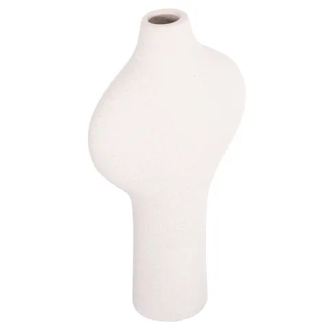 Decorațiune ceramică de masă ARKEN HM4621.01, alb-crem cu efect de cristalizare 18x8x32Hcm.