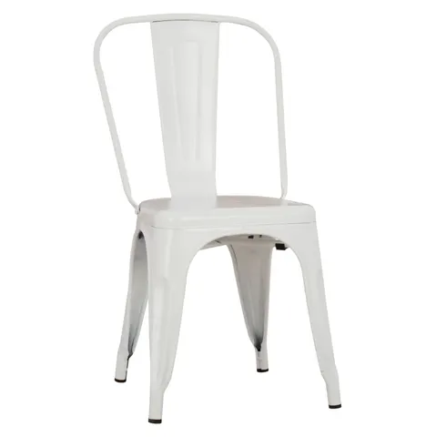 Scaun de dining MELITA-PRO HM8641.41 din metal alb mat 44x47x84.5Hcm.