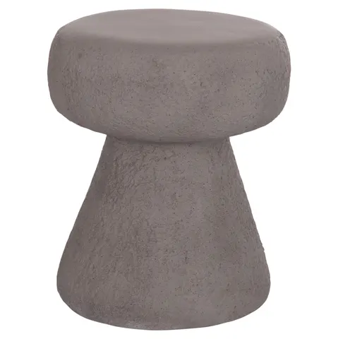Taburet rotund INTERON HM18171.03 din fibrociment gri--Ø34x39Hcm.