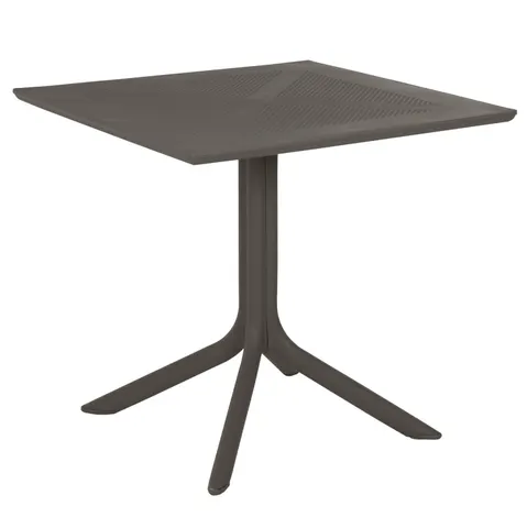 Masă pătrată de exterior din polipropilenă LUNAR HM5930.15, măsliniu închis, 80x80x75Hcm.