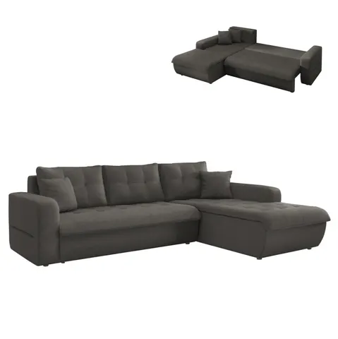 Canapea extensibilă de colț KANSO pe dreapta HM3338.01R, stofă gri 244x188x80Hcm.
