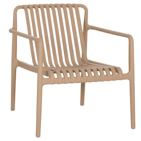 Fotoliu lounge de exterior MALEN HM6626.04 din polipropilenă, cappuccino 67x75x75Hcm