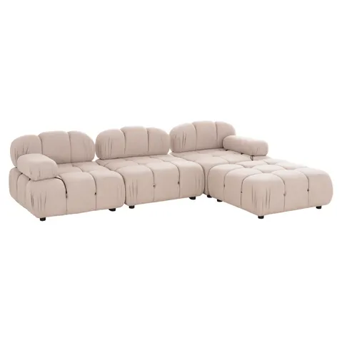 Canapea modulară SHIFTER HM6073.12 din țesătură texturată, bej deschis, 290x196x76Hcm.